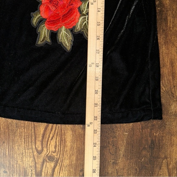 Elodie Embroidered Velvet Rose Draped Open Front Size XL Jacket Boho Y2K Artsy - Picture 10 of 12